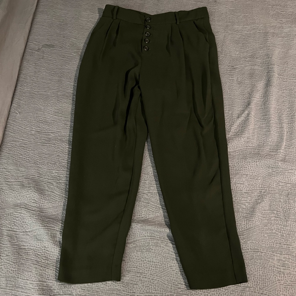 Hunter Green Buttoned Anthropologie Pants